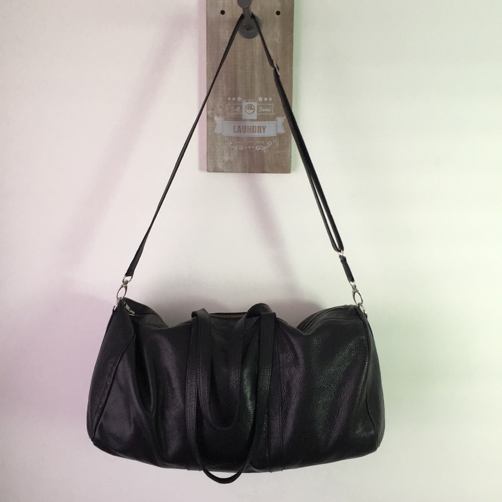 Alex Bender Leather Weekender Duffle Bag - Picture 2 of 7